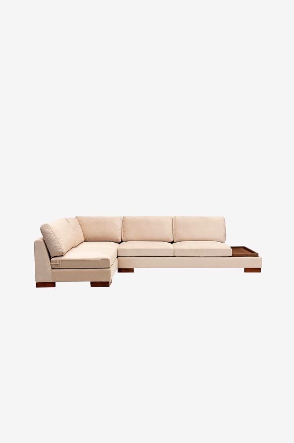 Homitis - Hjørnesofa Tulip Venstre Hjørne Med Puf - Mørkegrå - Beige - Sofaer med chaiselong - - Homeroom