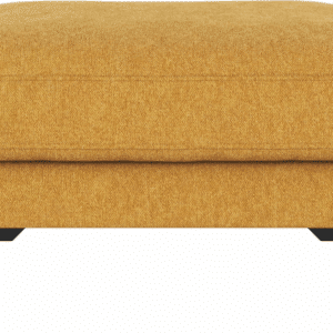 Puf til sofa Rowico Corwin sennepsgul fodskammel med sort pulverlakeret metalstel H45 cm