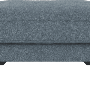 Rowico puf/skammel til sofa Corwin i mellemblåt Bobby 15 polyester med sort metalstel H45 x B84 x D64 cm